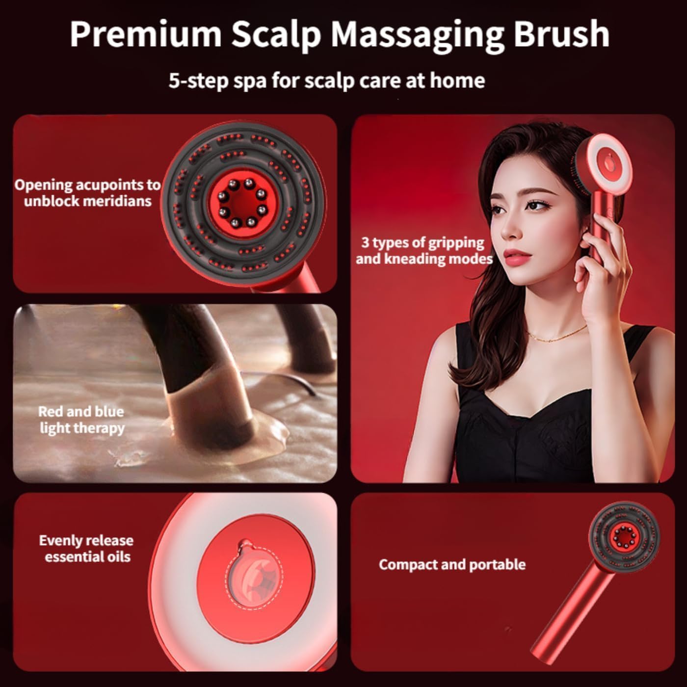 Electric Head Scalp Massager 2 In 1 Scalp Massage Brush And Oil Applicator Electric Head Massager