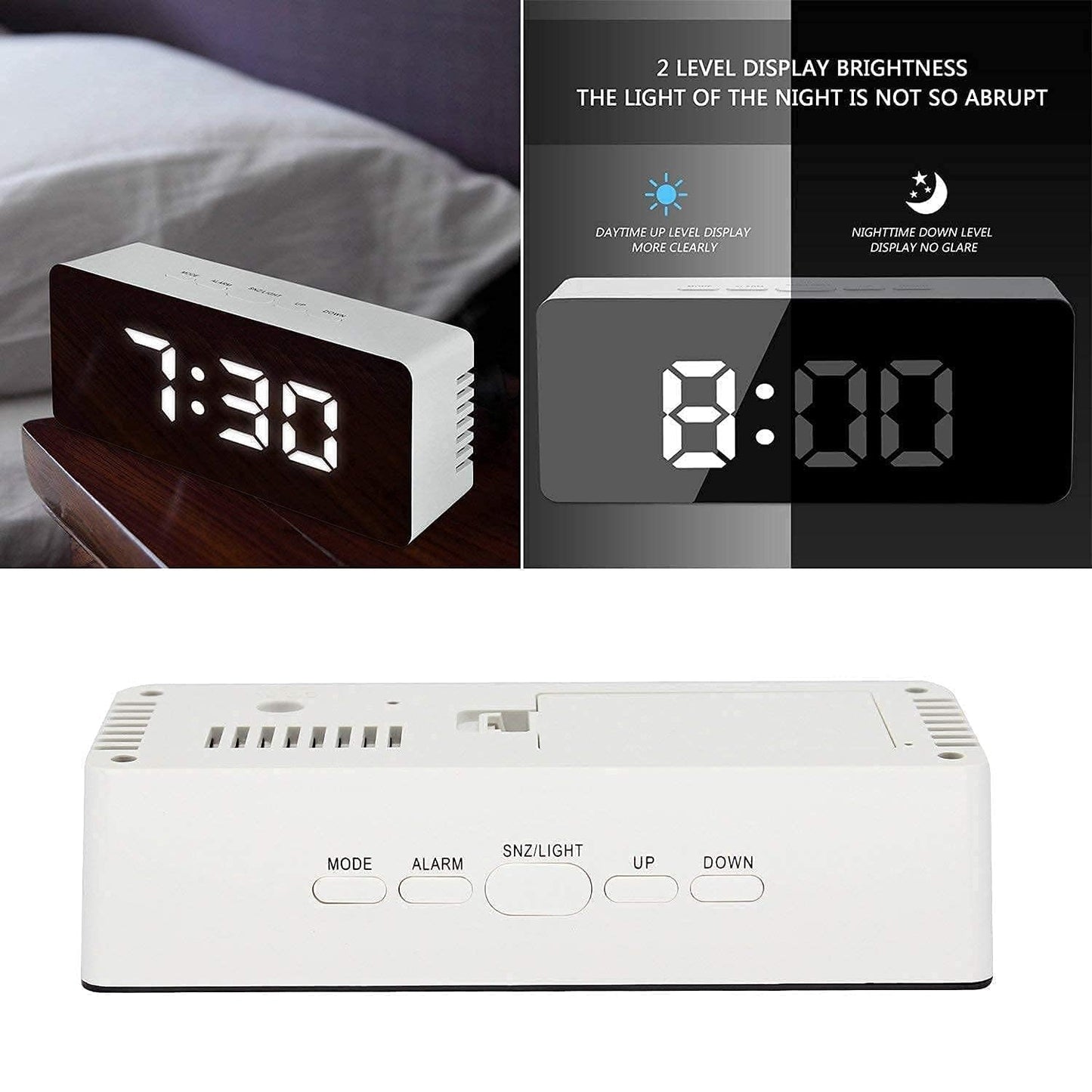 Digital LED Mirror Alarm Clock
