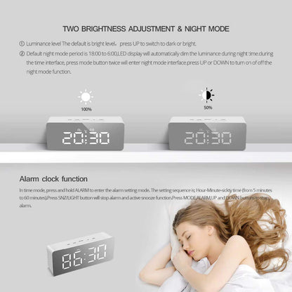 Digital LED Mirror Alarm Clock