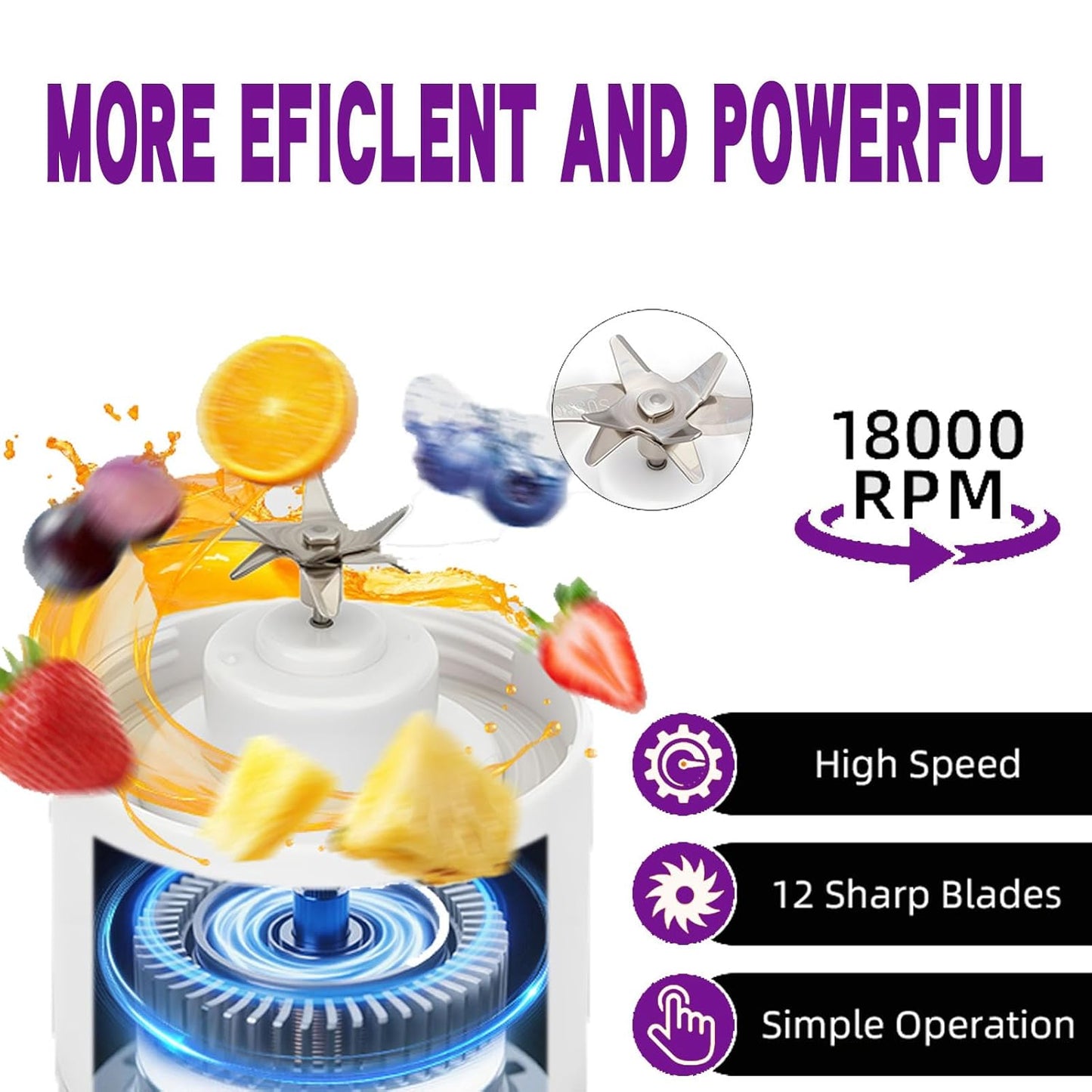 Portable 12 Blade USB Juicer