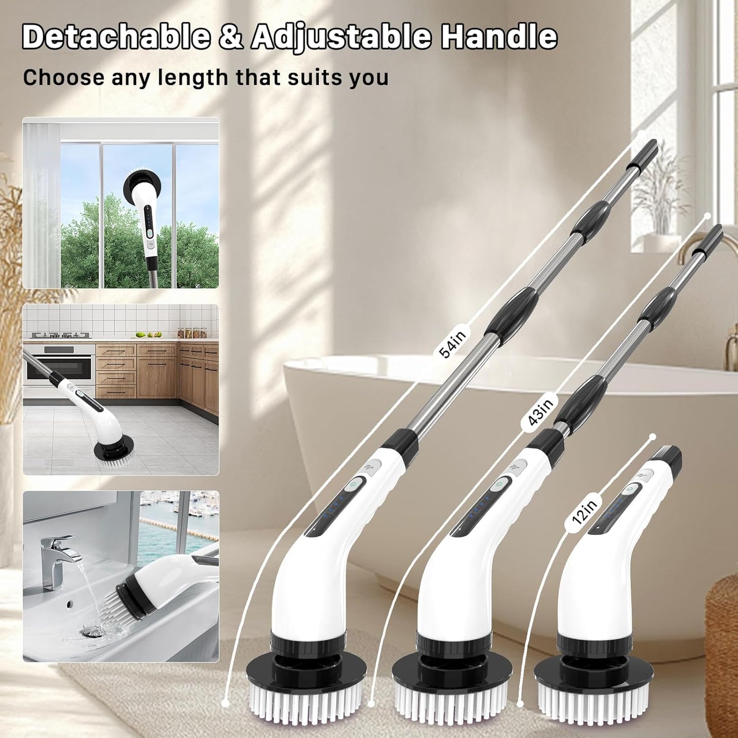 9 In 1 Cordless Electric Spin Scrubber Electric Cleaning Brush