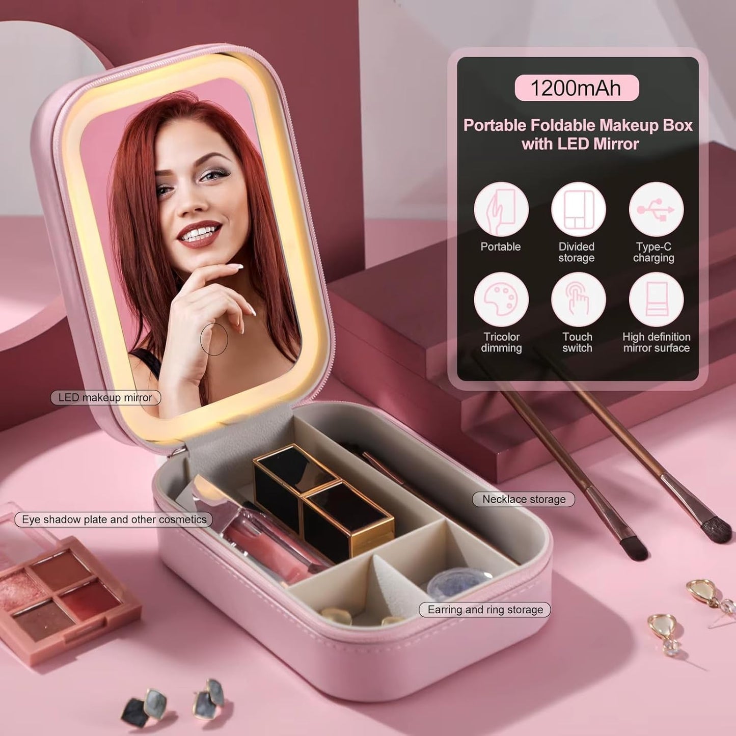 LED Makeup Box With LED Mirror
