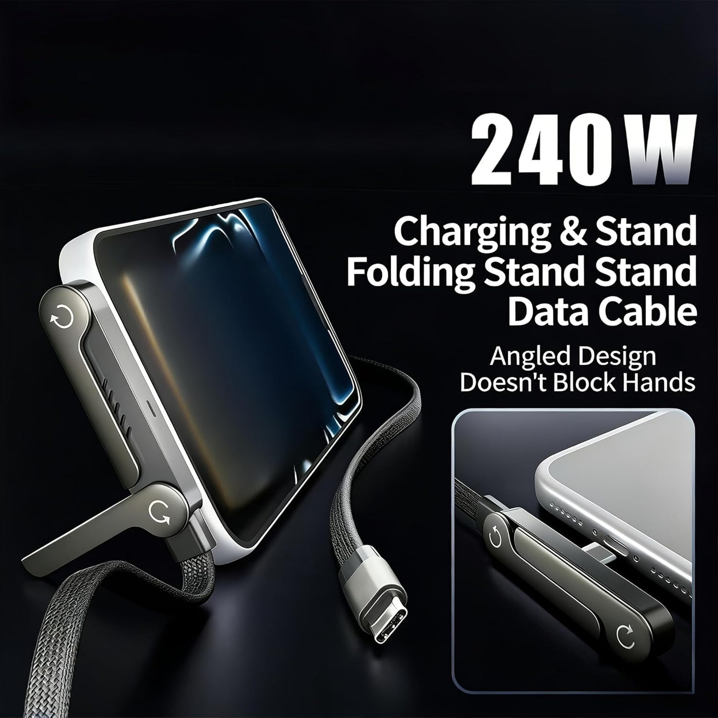High Speed Type-C Cable With Invisible  Holder