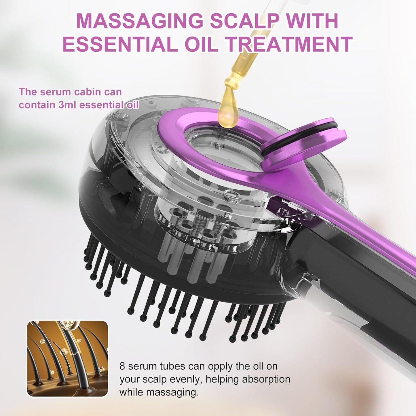 Electric Head Scalp Massager 2 In 1 Scalp Massage Brush And Oil Applicator Electric Head Massager